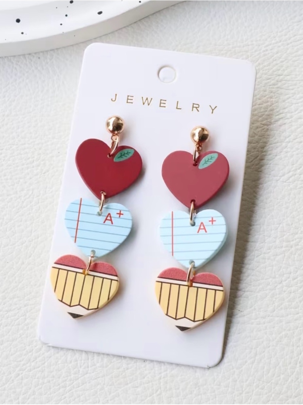 Teacher dangle stud earrings